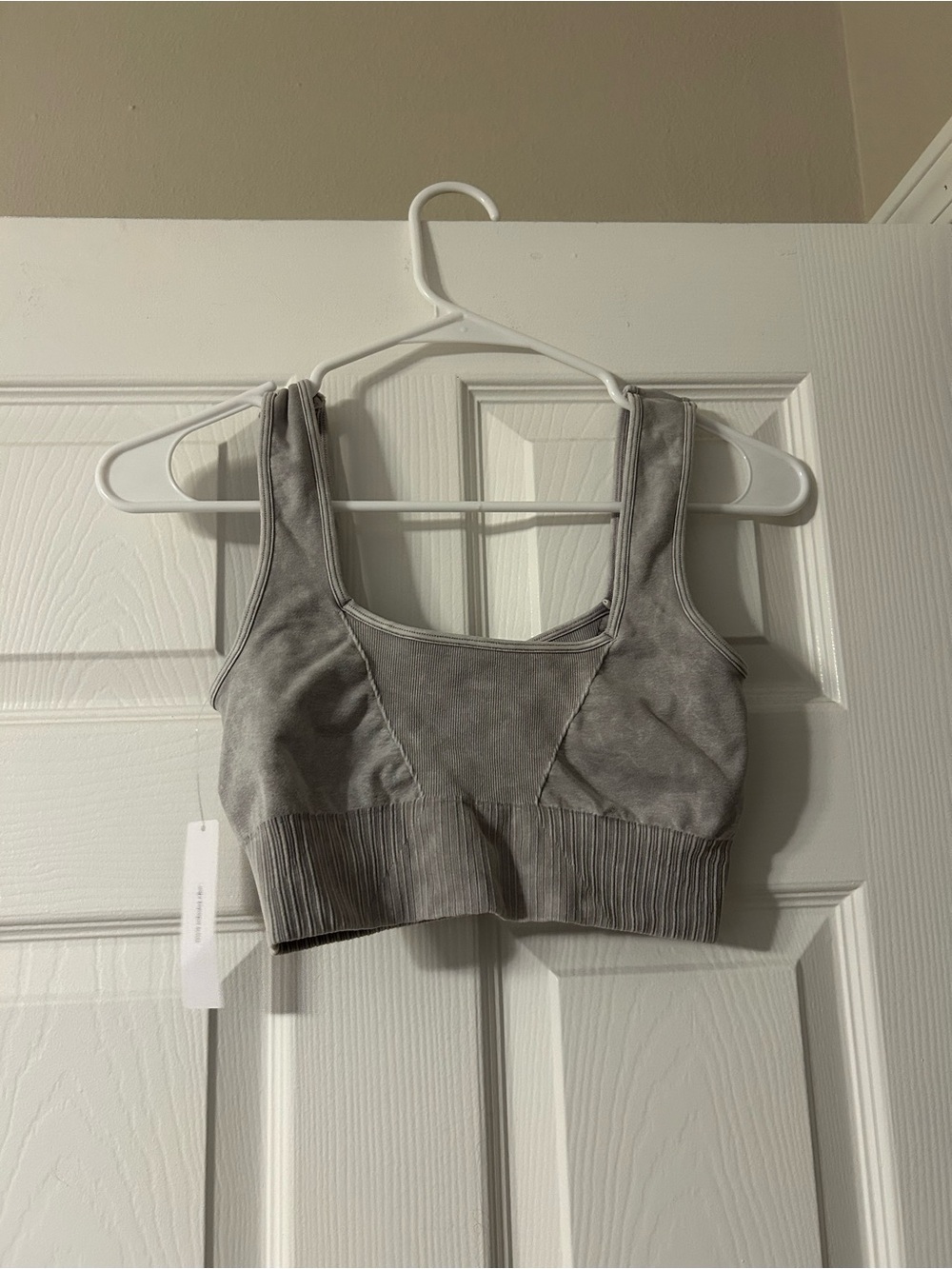 Soft Ribbed Gray Sports Bralette - Everyday Support